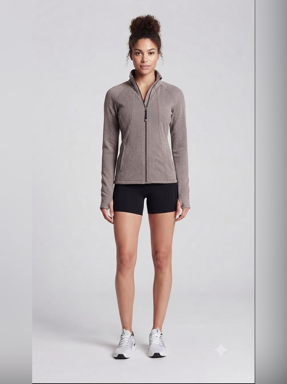 Athleta Hope Herringbone Fitted Full Zip Up Size Medium